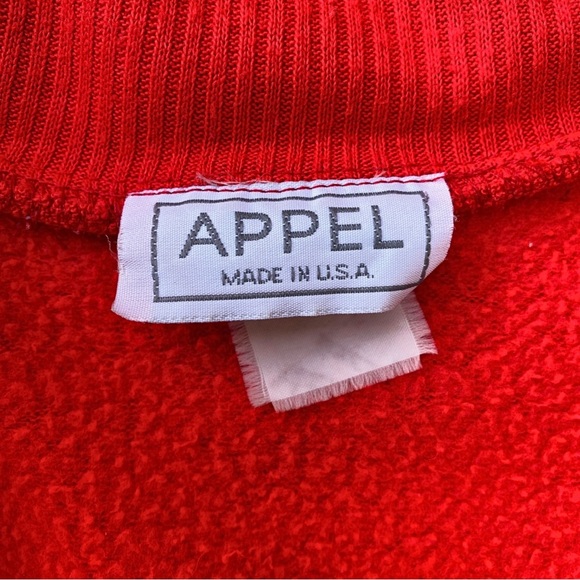 VTG 80s 90s CHERRY RED ZIP-UP JACKET STREETWEAR USA MADE APPEL WOMENS HOLIDAY - Picture 7 of 9